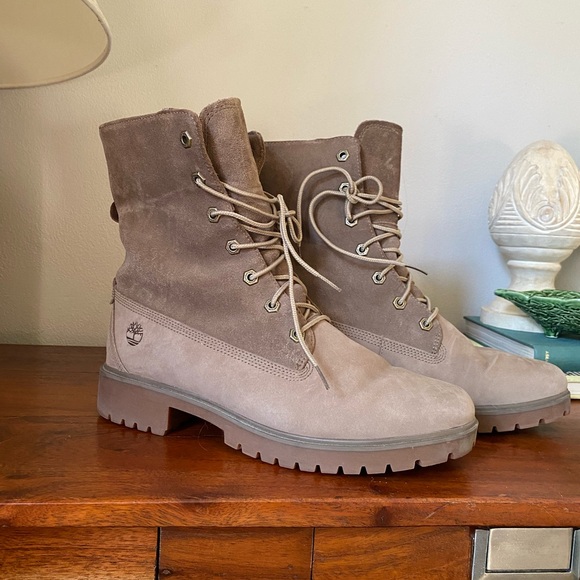 Women’s Timberland Jayne fold down fleece light brown nubuck boots - Picture 2 of 6